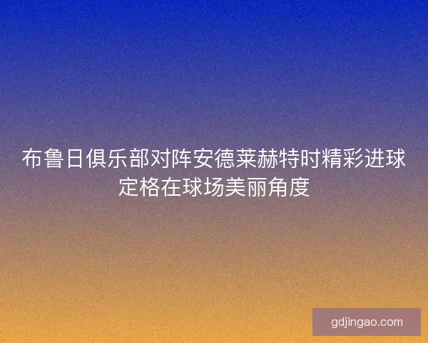 布鲁日俱乐部对阵安德莱赫特时精彩进球定格在球场美丽角度