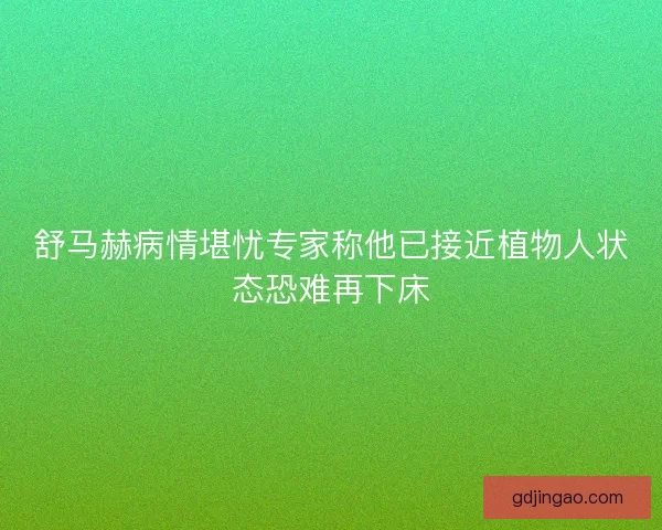 舒马赫病情堪忧专家称他已接近植物人状态恐难再下床